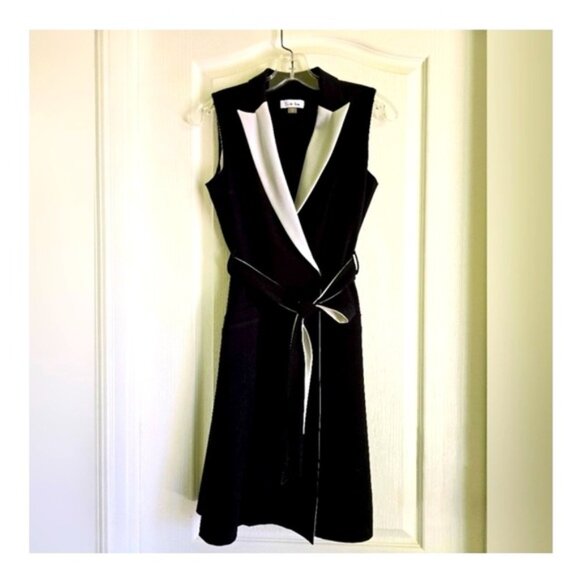 Calvin Klein Black and White Midi Dress - Picture 1 of 3